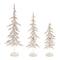 Distressed with Gold Accents Metal Pine Trees Set